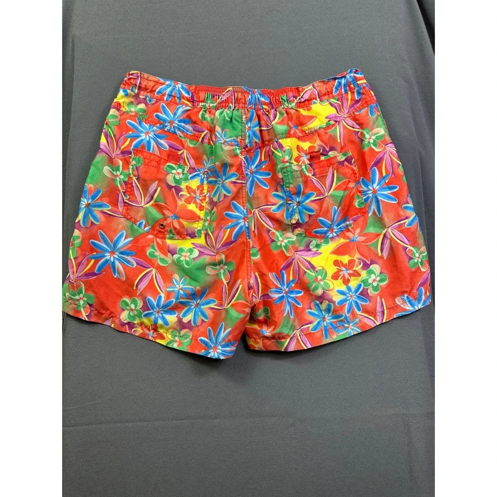 Body Glove Men's Floral Board Shorts Red Yellow Blue‎ Tropical Swim Trunks L